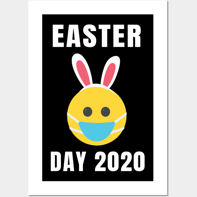 Easter Day Emojis Mask Emoticon Eggs Bunny Funny Gift 2020 Wall Art by KiraT